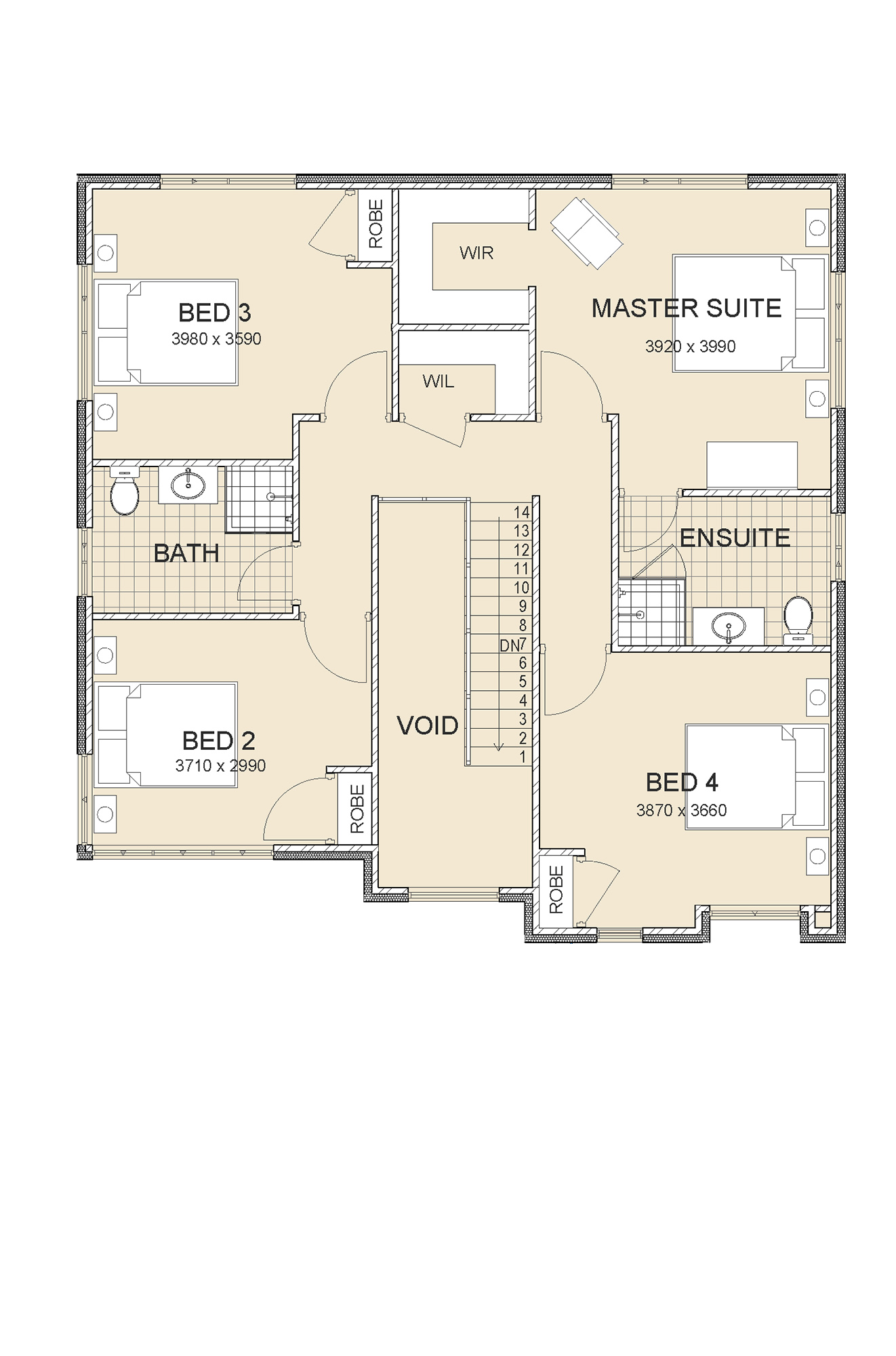 Sovereign Master Upstairs house plan