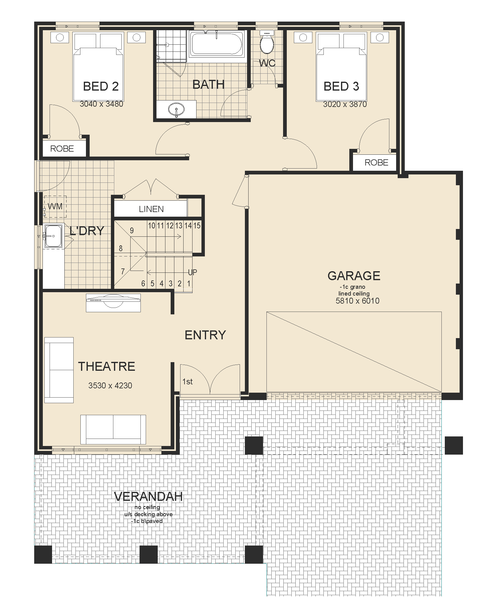 San Remo Series 1 Upstairs Living house plan sample